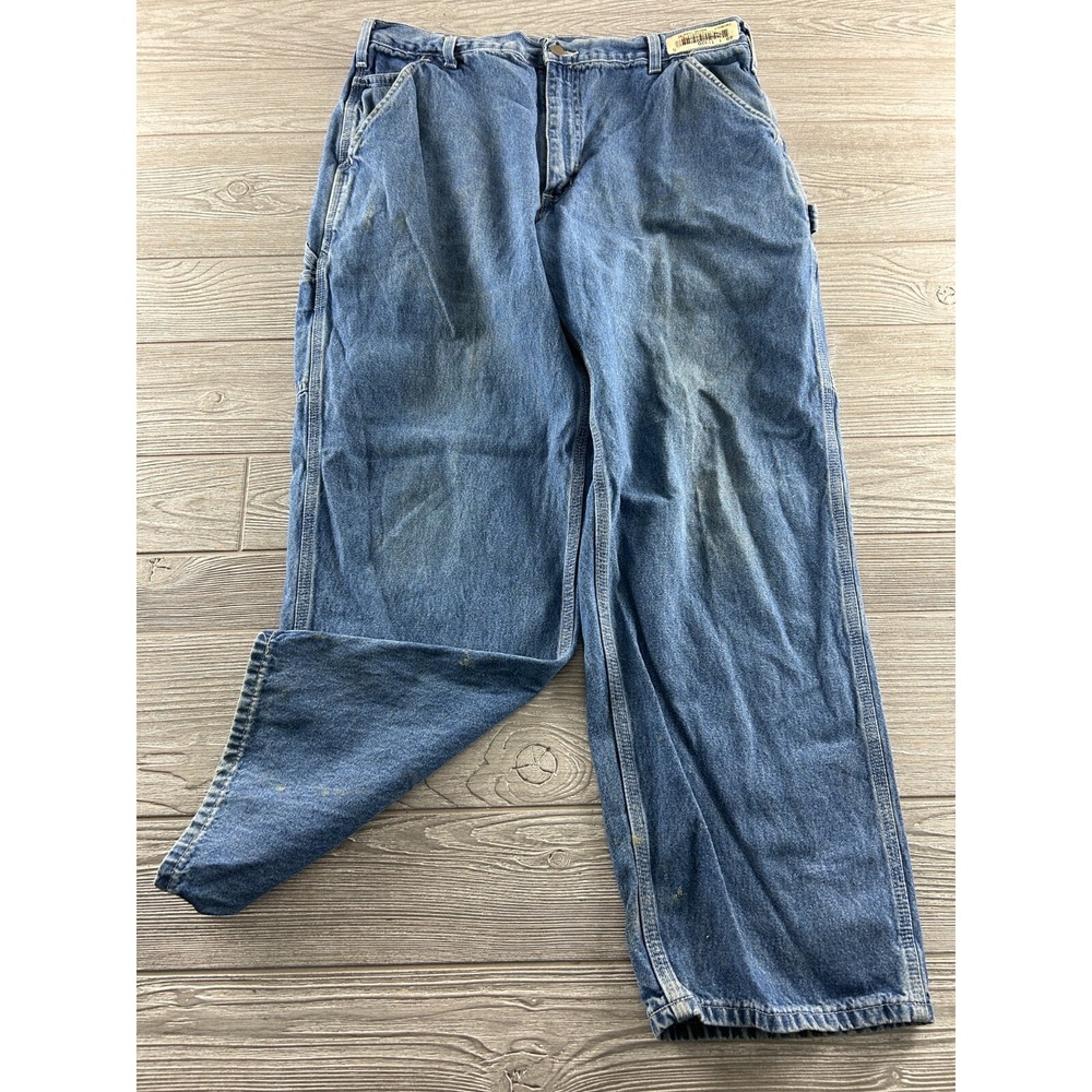 Carhartt B13 DST Dungaree Fit Carpenter Baggy Blue Work Jeans Mens 38 x 30
